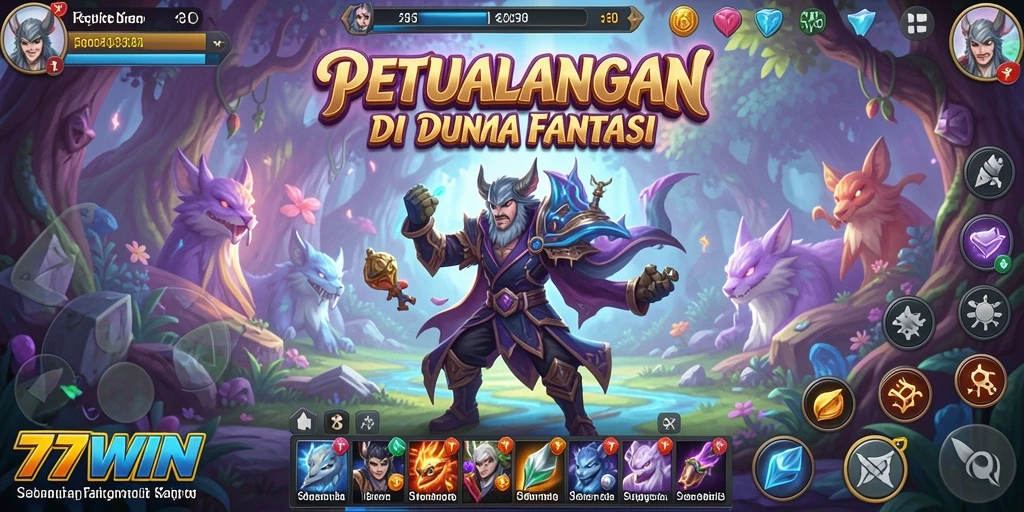 Tampilan gameplay 77WIN yang menampilkan aksi petualangan seru.