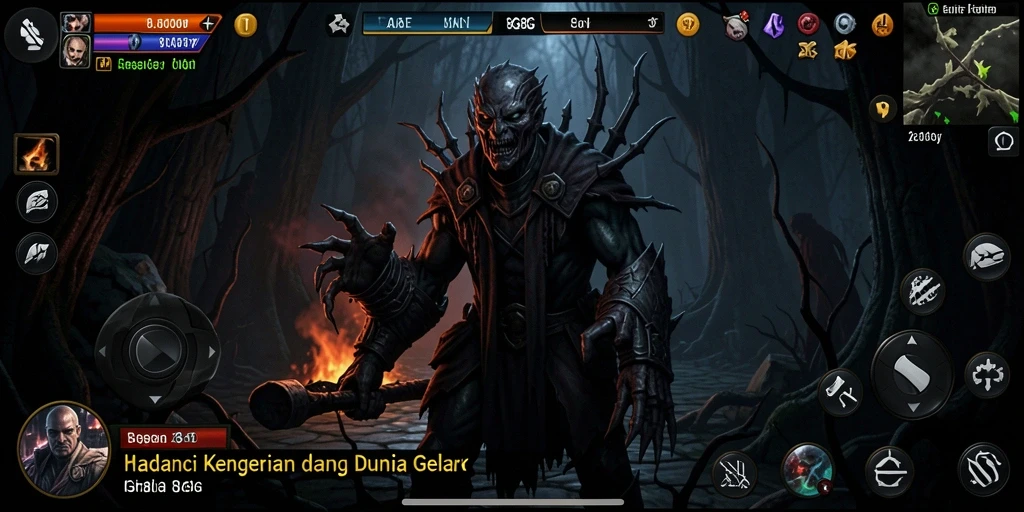 Screenshot 8G8G menampilkan momen mencekam dalam suasana yang gelap.