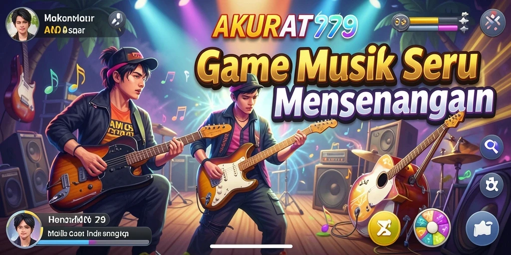 Tampilan gameplay AKURAT79 yang menampilkan tantangan musik.