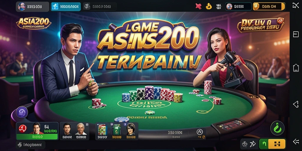 Gameplay ASIA200 dengan dealer langsung yang interaktif.