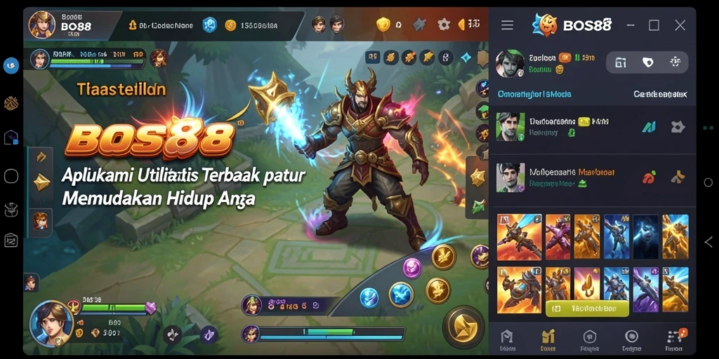 Tampilan utama BOS88 dengan fitur-fitur utilitas yang lengkap.
