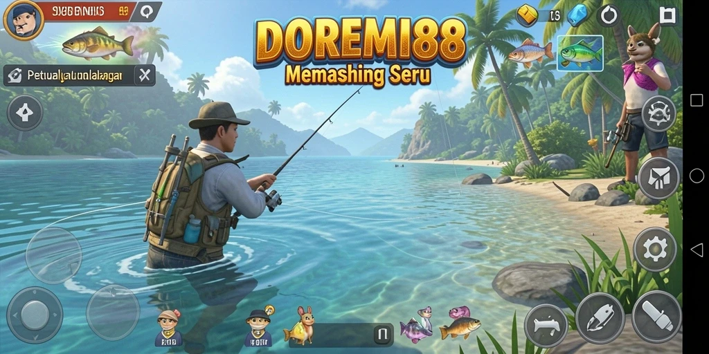 Gameplay DOREMI88 menampilkan momen menangkap ikan yang mendebarkan.