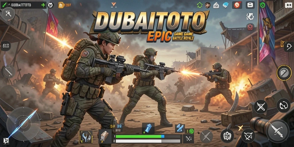 Tangkapan layar DUBAITOTO menunjukkan aksi seru dalam pertempuran Battle Royale.