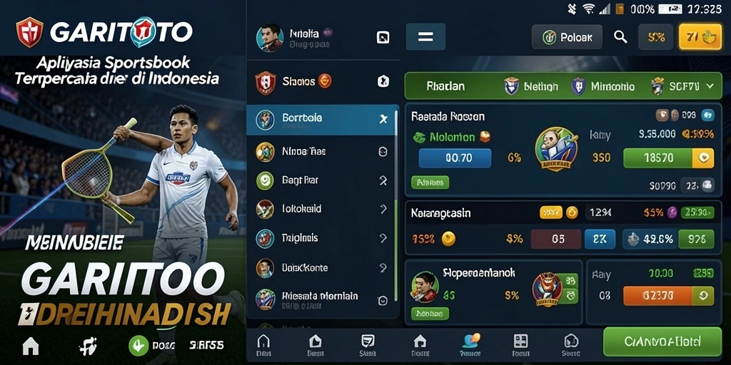 Tampilan antarmuka GARITOTO yang modern dan menarik saat bermain Sportsbook.