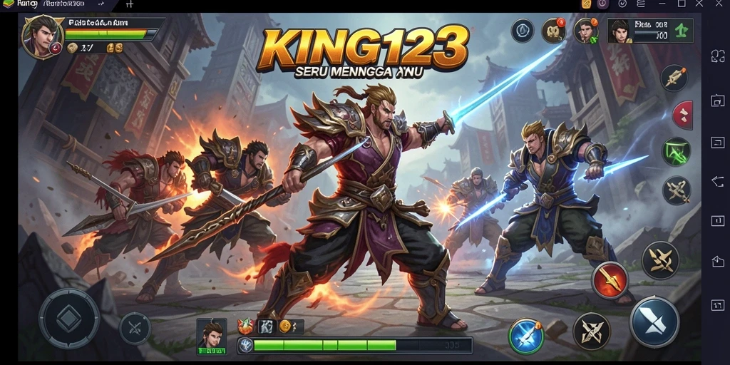 Tangkapan layar menampilkan pertarungan mendebarkan di KING123 dengan karakter unik.