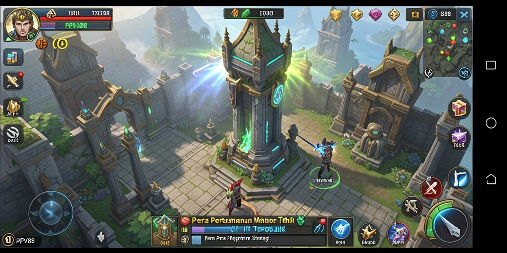 Tampilan dinamis gameplay Tower Defense PPV88 yang menantang.