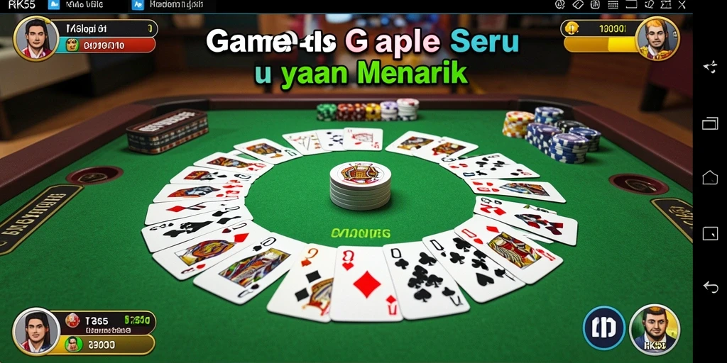 Gameplay seru Gaple RK55 dengan grafik menarik dan interaksi sosial.