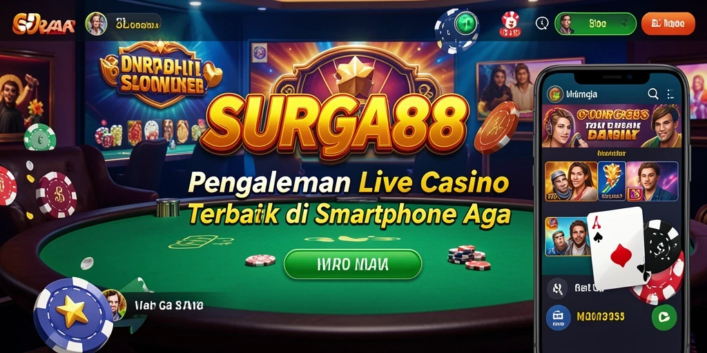 Tampilan gameplay Live Casino yang mengasyikkan di SURGA88.